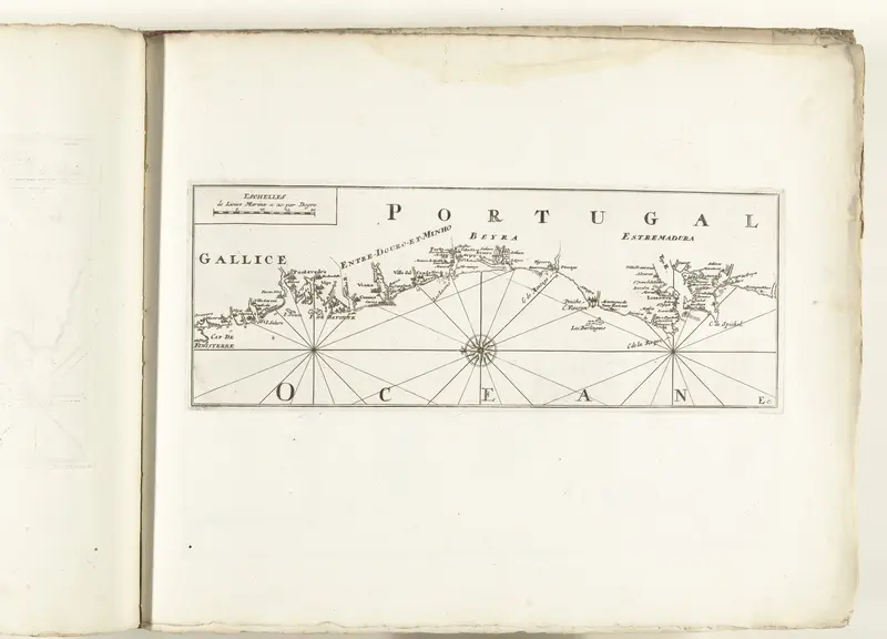 Kaart van de westkust van Portugal, ca. 1702 Wall Art by unknown - High-Resolution Digital Print