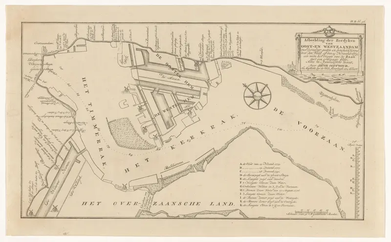 Kaart van de zeedijken te Zaandam na de vloed van 15 november 1775 Wall Art by anonymous - High-Resolution Digital Print
