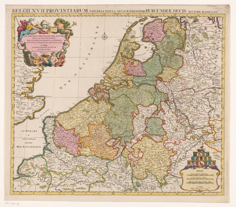 Kaart van de Zeventien Provinciën Wall Art by Pieter Mortier (II) - High-Resolution Digital Print