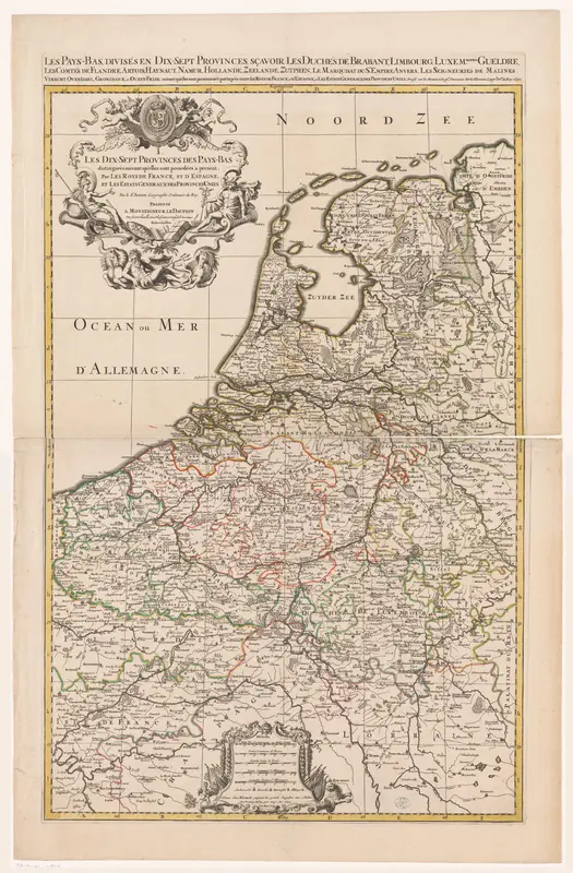 Kaart van de Zeventien Provinciën Wall Art by Pieter Mortier (I) - High-Resolution Digital Print