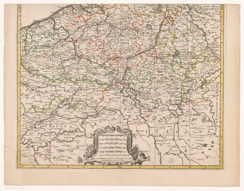 Kaart van de Zeventien Provinciën (onderste deel) Wall Art by Pieter Mortier (I) - High-Resolution Digital Print