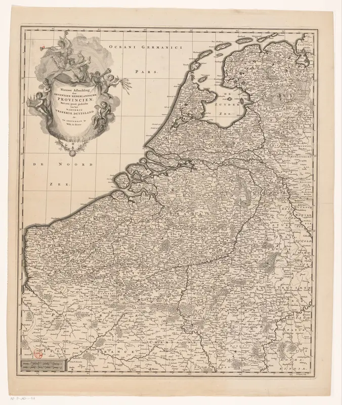 Kaart van de Zeventien Provinciën Wall Art by Unknown - High-Resolution Digital Print