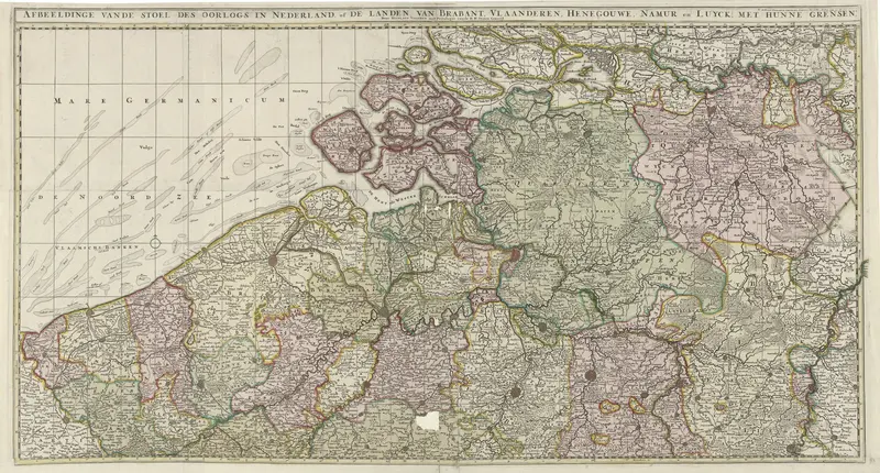 Kaart van de Zuidelijke Nederlanden, ca. 1701-1702 Wall Art by anonymous - High-Resolution Digital Print