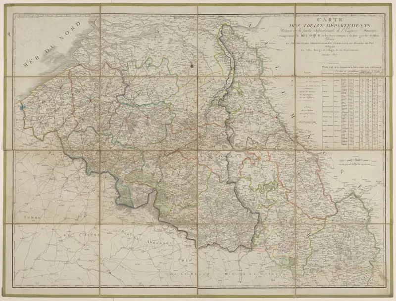 Kaart van de Zuidelijke Nederlanden en Noord-Frankrijk Wall Art by anonymous - High-Resolution Digital Print