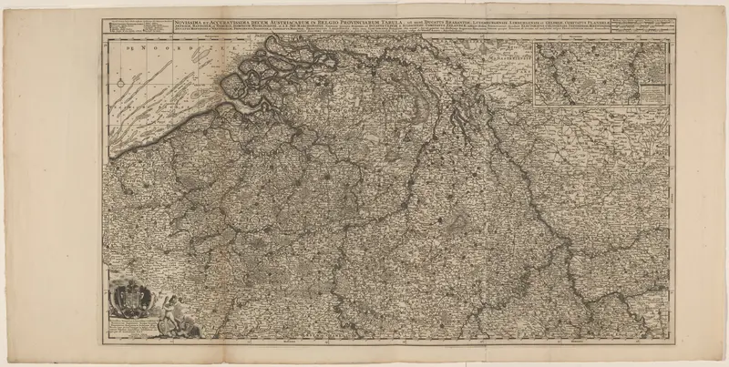 Kaart van de Zuidelijke Nederlanden en omliggende landen Wall Art by anonymous - High-Resolution Digital Print