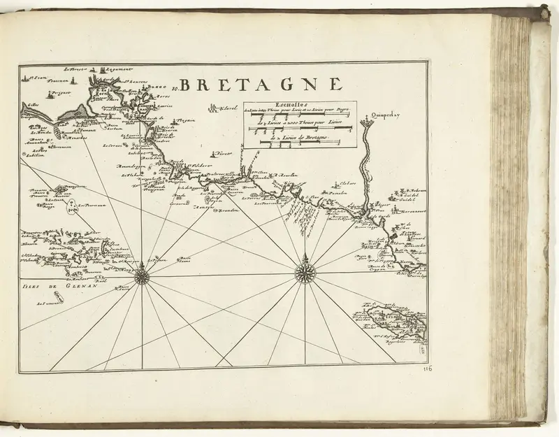 Kaart van de zuidkust van Bretagne, 1726 Wall Art by Pieter van der Aa (I) - High-Resolution Digital Print