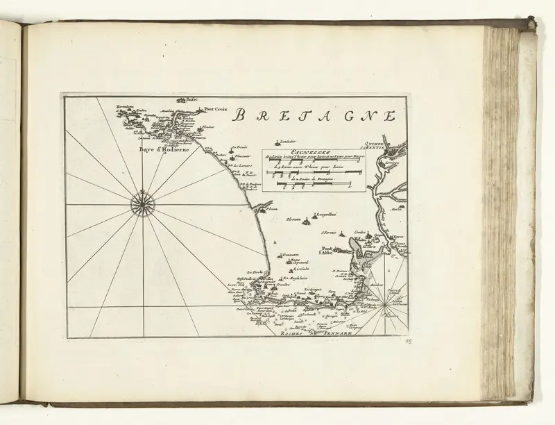 Kaart van de zuidkust van Bretagne, 1726 Wall Art by anonymous - High-Resolution Digital Print
