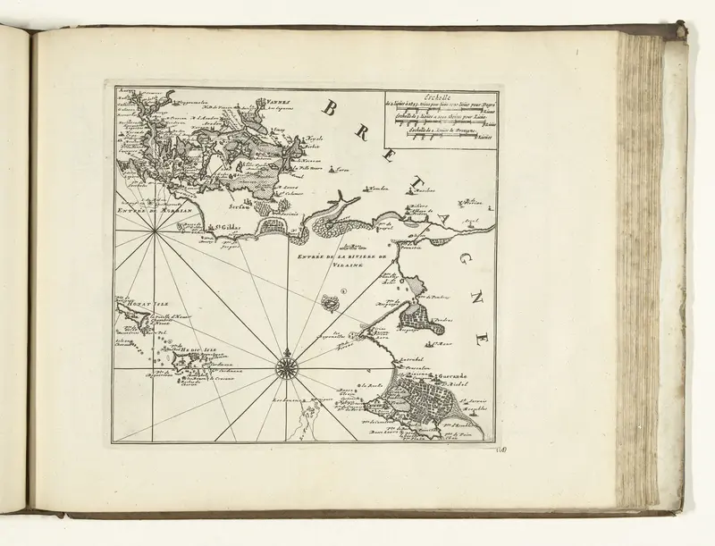 Kaart van de zuidkust van Bretagne bij Vannes, 1726 Wall Art by anonymous - High-Resolution Digital Print