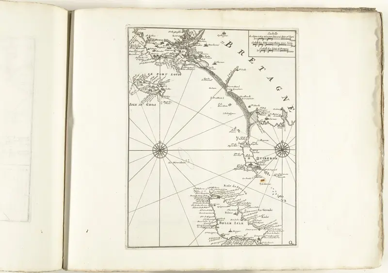 Kaart van de zuidkust van Bretagne tussen Port-Louis en Belle Ile, ca. 1702 Wall Art by anonymous - High-Resolution Digital Print