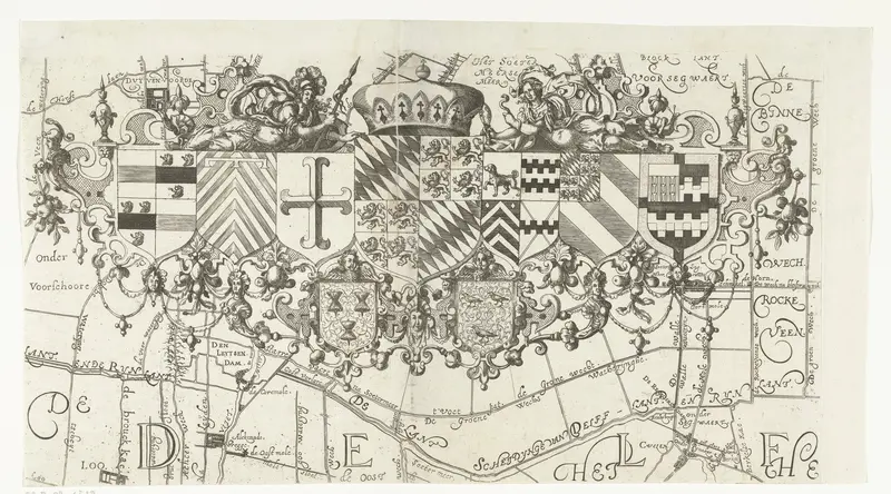Kaart van Delfland (blad midden boven) Wall Art by Balthasar Florisz. van Berckenrode - High-Resolution Digital Print