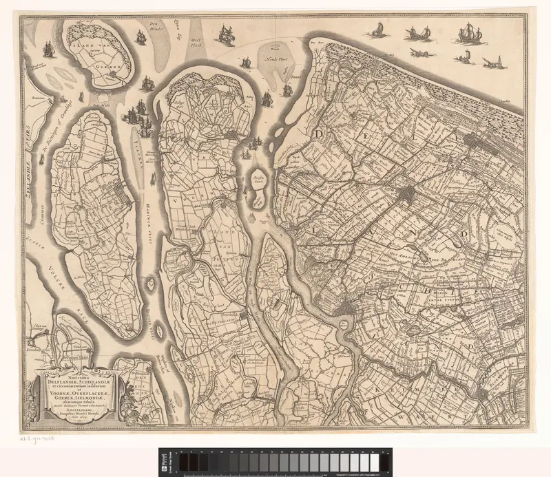 Kaart van Delfland, Schieland en de Zuid-Hollandse eilanden Wall Art by anonymous - High-Resolution Digital Print