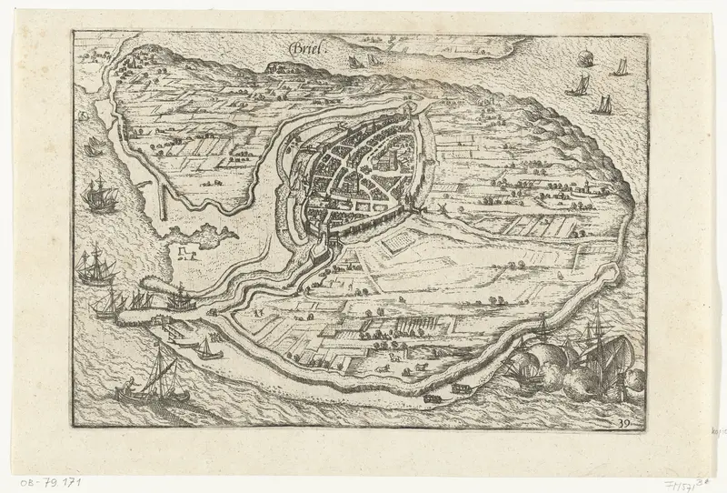 Kaart van Den Briel, 1572 Wall Art by anonymous - High-Resolution Digital Print
