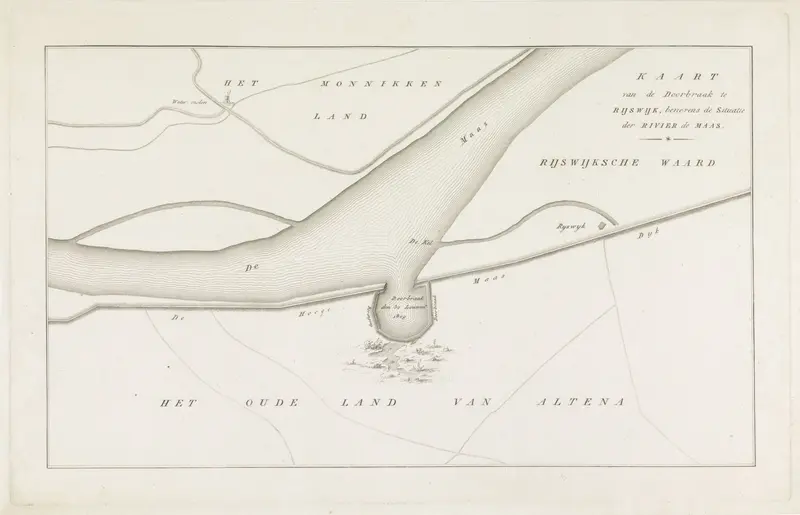 Kaart van dijkdoorbraak te Rijswijk, 1809 Wall Art by anonymous - High-Resolution Digital Print