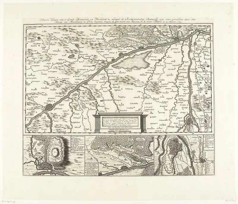 Kaart van Donawert, de streek waar de slag bij Höchstädt is gestreden, 1704 Wall Art by anonymous - High-Resolution Digital Print