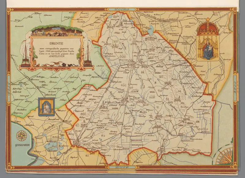 Kaart van Drenthe, 1940 Wall Art by Unknown - High-Resolution Digital Print