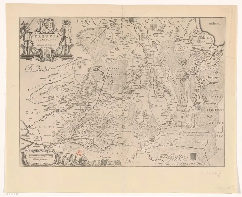 Kaart van Drenthe Wall Art by Johannes Willemszoon Blaeu - High-Resolution Digital Print