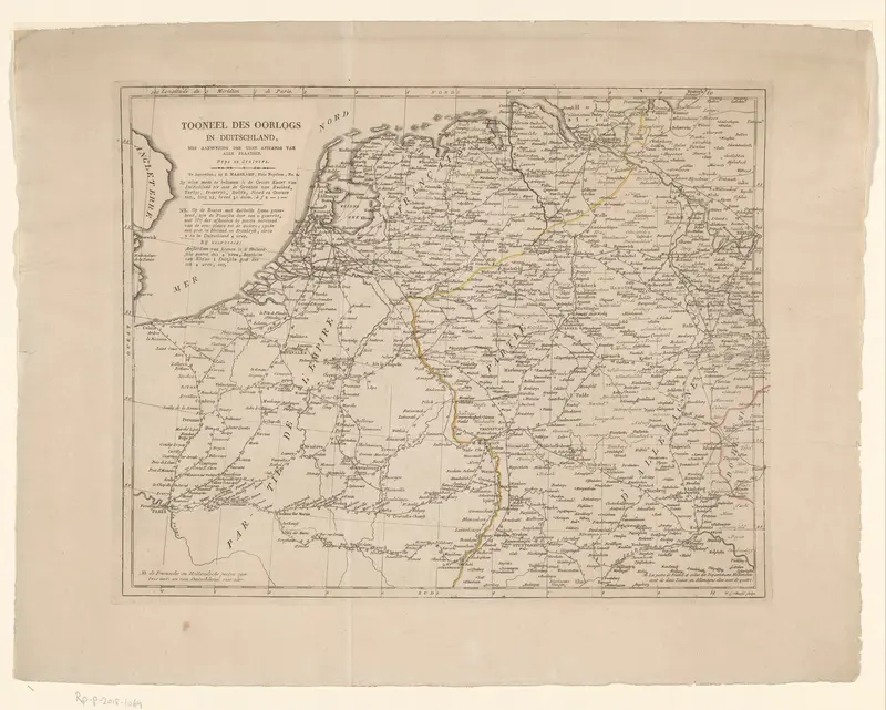 Kaart van Duitsland, Nederland en Noord-Frankrijk Wall Art by Unknown - High-Resolution Digital Print