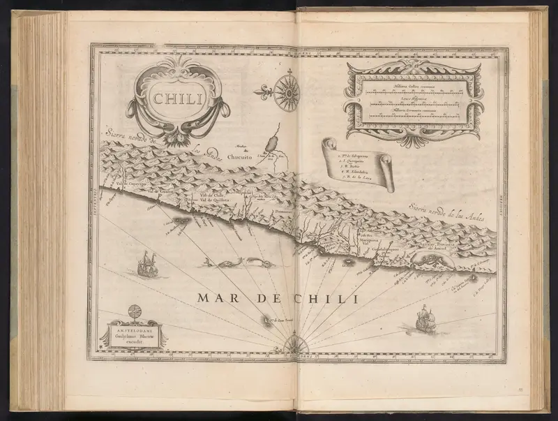 Kaart van een deel van de kust van Chili, ca. 1625 Wall Art by Johannes Willemszoon Blaeu - High-Resolution Digital Print