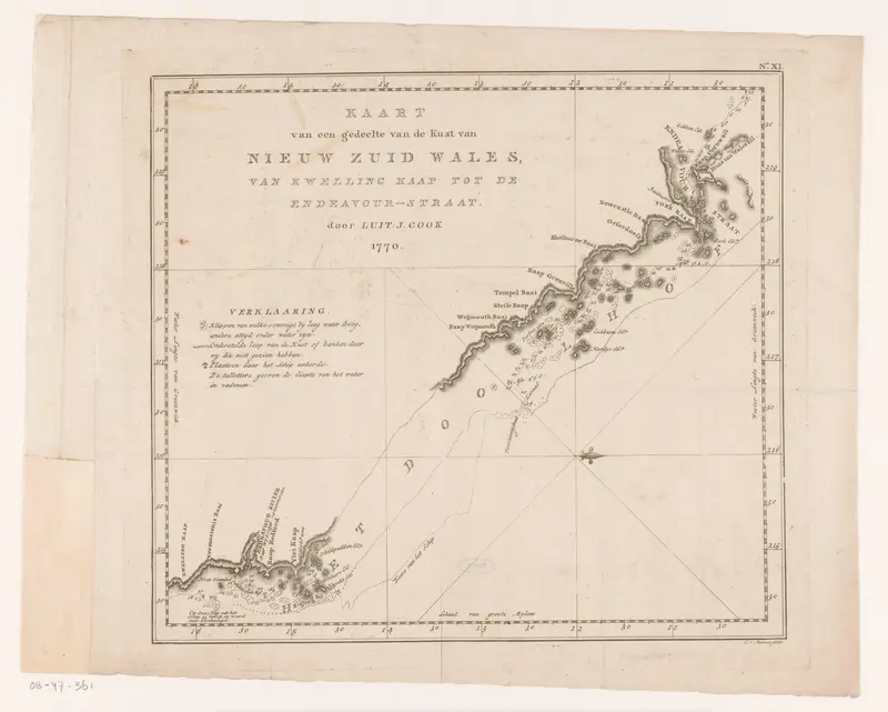 Kaart van een deel van de kust van Nieuw-Zuid-Wales te Australië Wall Art by Isaac van Cleef - High-Resolution Digital Print