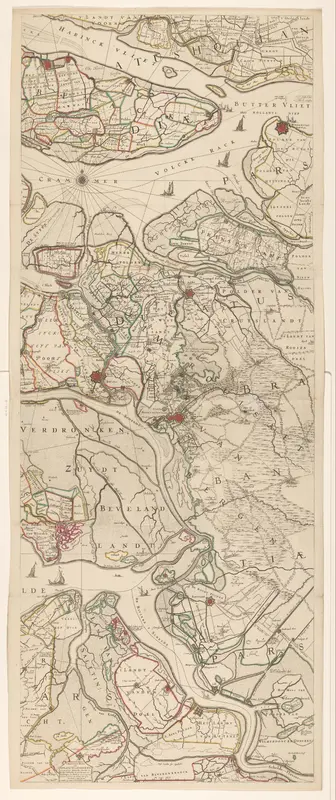 Kaart van een delen van Schouwen-Duiveland, Zuid-Beveland, het Markiezaat Bergen op Zoom en Staat-Vlaanderen Wall Art by anonymous - High-Resolution Digital Print