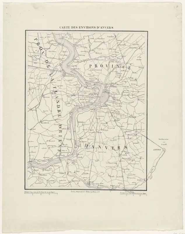 Kaart van en omgeving van Antwerpen, 1832 Wall Art by anonymous - High-Resolution Digital Print