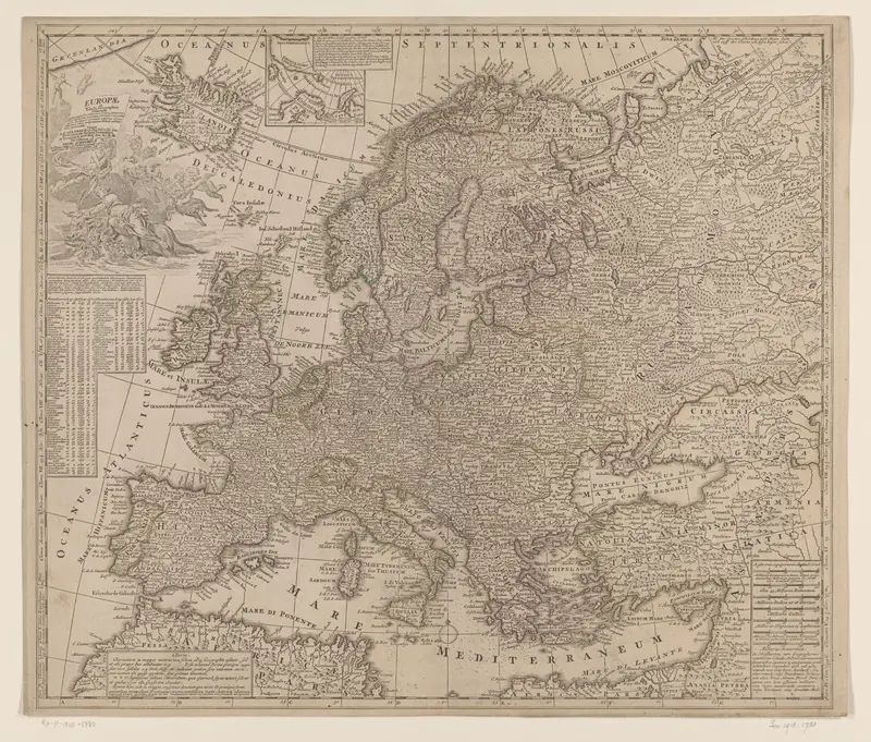 Kaart van Europa Wall Art by anonymous - High-Resolution Digital Print