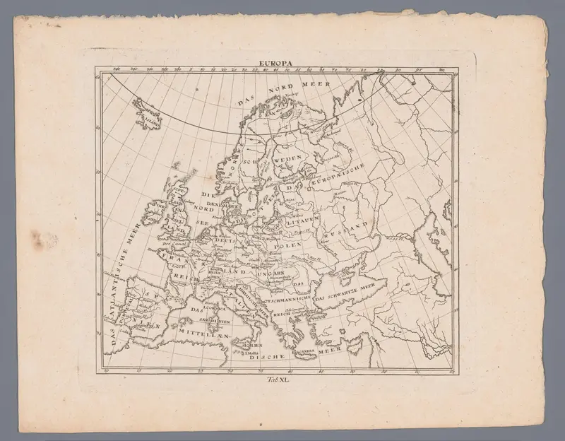Kaart van Europa Wall Art by Siegfried Lebrecht Crusius - High-Resolution Digital Print