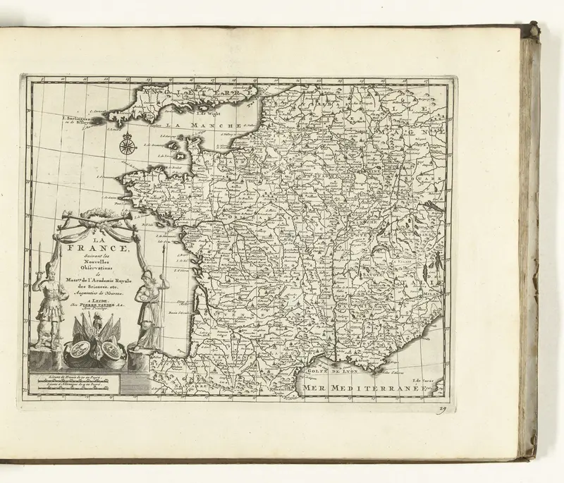 Kaart van Frankrijk, 1726 Wall Art by anonymous - High-Resolution Digital Print