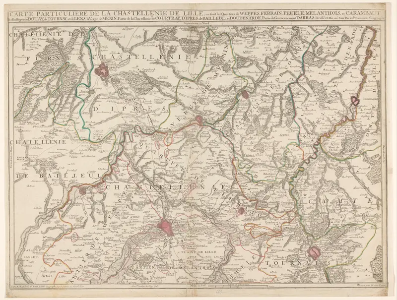 Kaart van Frans-Vlaanderen Wall Art by Gaspard Baillieul - High-Resolution Digital Print