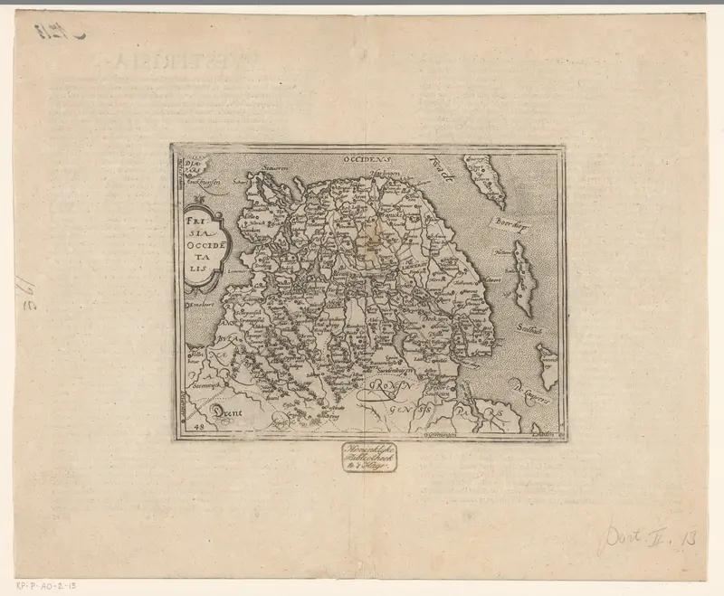 Kaart van Friesland Wall Art by Frans Hogenberg - High-Resolution Digital Print