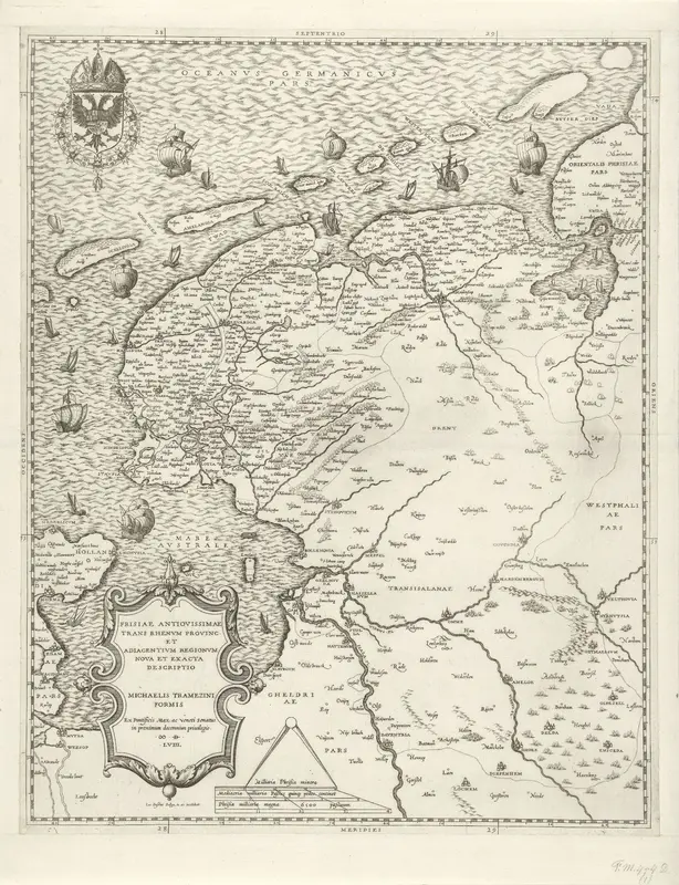 Kaart van Friesland, Groningen, Drenthe en Overijssel Wall Art by Unknown - High-Resolution Digital Print