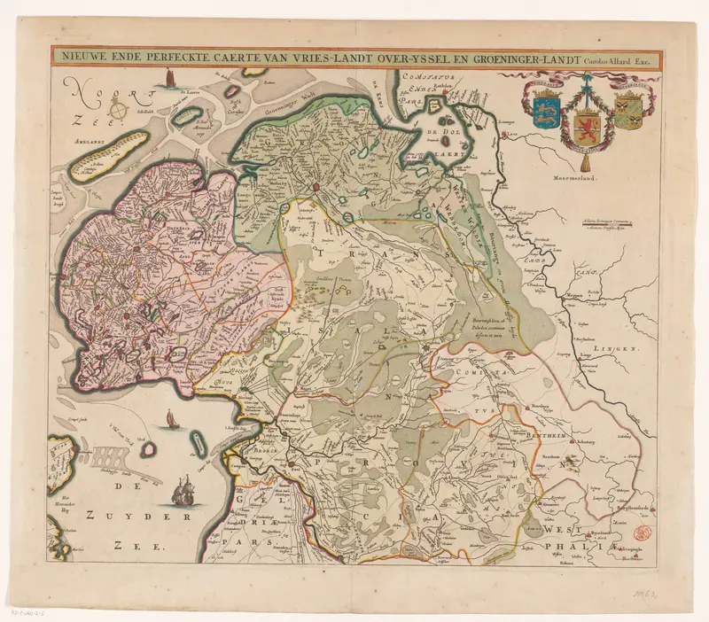 Kaart van Friesland, Overijssel en Groningen Wall Art by anonymous - High-Resolution Digital Print