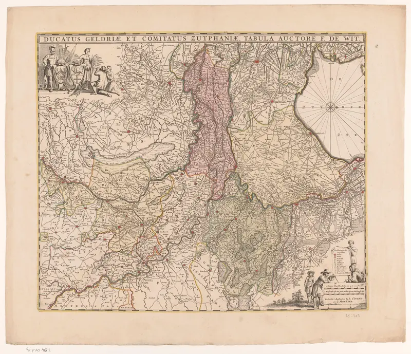 Kaart van Gelderland Wall Art by Abraham Jansz. Deur - High-Resolution Digital Print