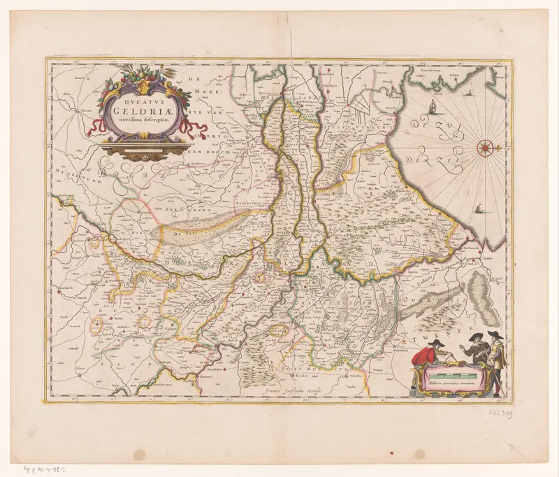 Kaart van Gelderland Wall Art by Johannes Janssonius van Waesberge (I) - High-Resolution Digital Print