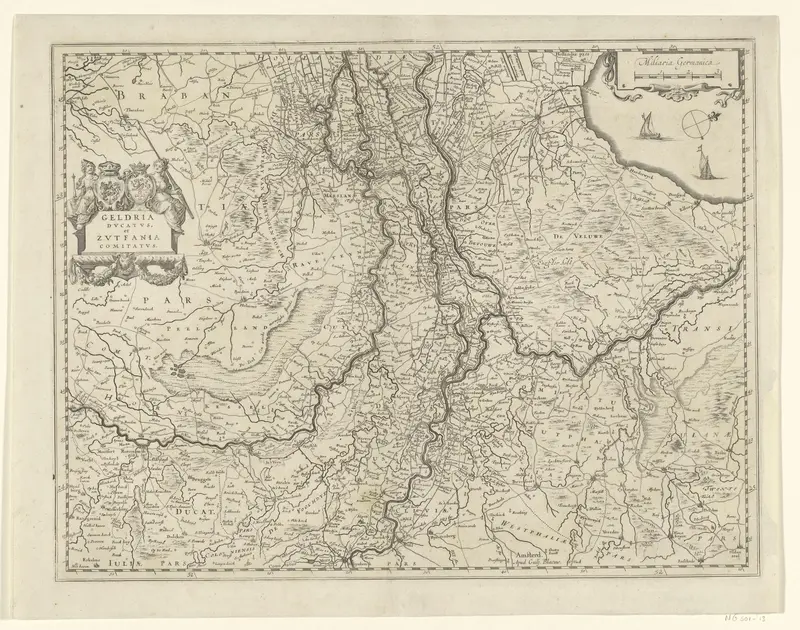 Kaart van Gelderland en Zutphen Wall Art by anonymous - High-Resolution Digital Print