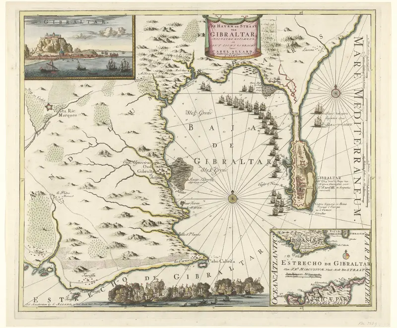 Kaart van Gibraltar, 1704 Wall Art by Unknown - High-Resolution Digital Print