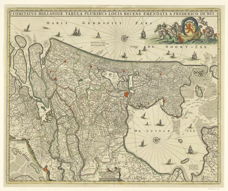 Kaart van graafschap Holland Wall Art by anonymous - High-Resolution Digital Print