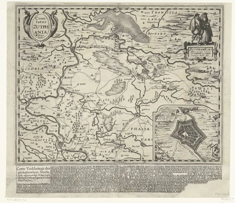 Kaart van graafschap Zutphen, 1627 Wall Art by Pieter van der Keere - High-Resolution Digital Print