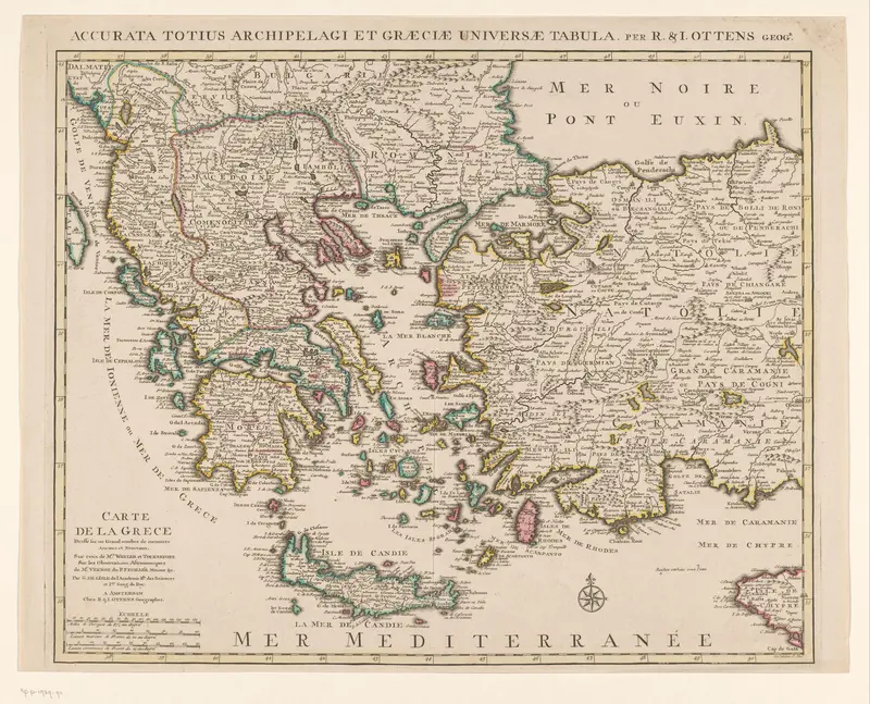 Kaart van Griekenland Wall Art by Unknown - High-Resolution Digital Print