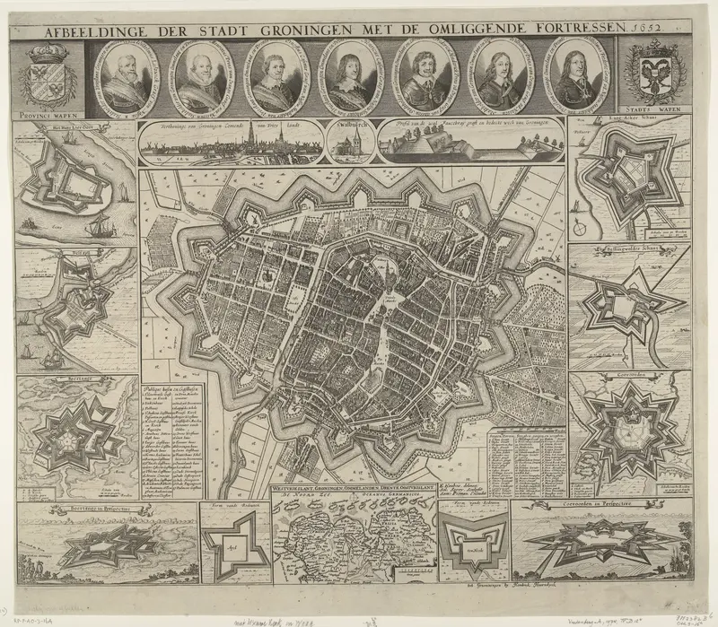 Kaart van Groningen, 1652 Wall Art by Unknown - High-Resolution Digital Print