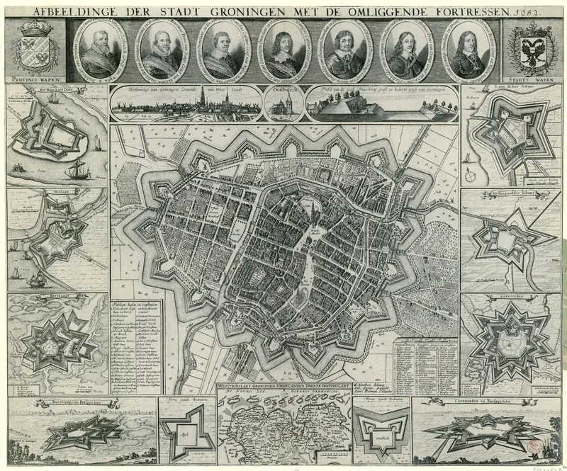 Kaart van Groningen, 1672 Wall Art by Unknown - High-Resolution Digital Print