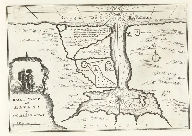 Kaart van Havana en de baai op Cuba, ca. 1702 Wall Art by anonymous - High-Resolution Digital Print