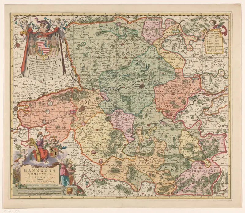 Kaart van Henegouwen Wall Art by Johannes de Broen (I) - High-Resolution Digital Print