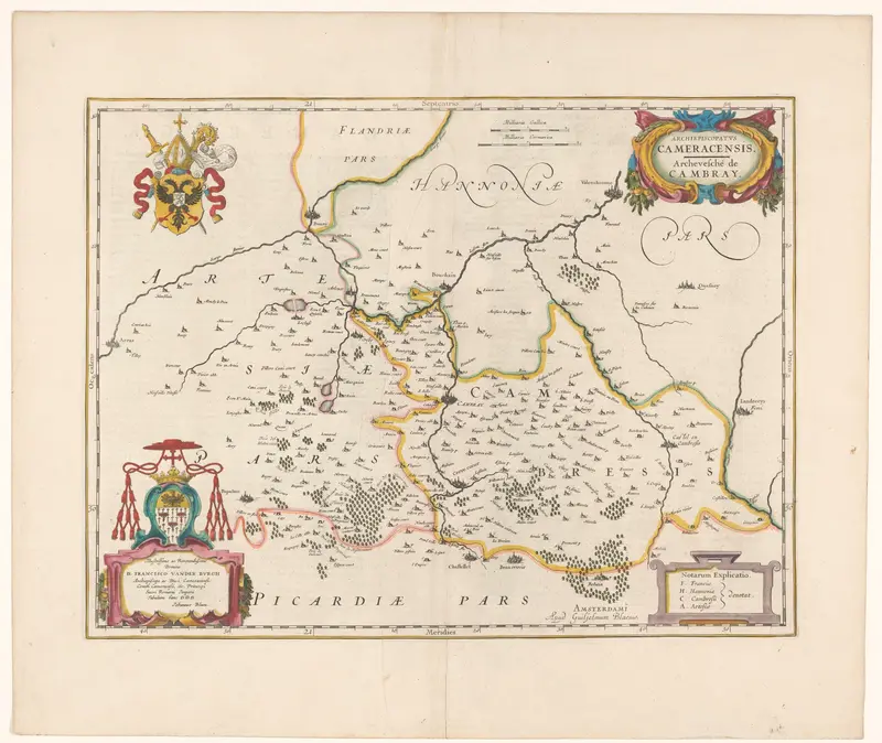 Kaart van het aartsbisdom Kamerijk Wall Art by Johannes Willemszoon Blaeu - High-Resolution Digital Print