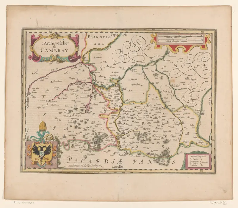 Kaart van het aartsbisdom Kamerijk Wall Art by Johannes Janssonius - High-Resolution Digital Print