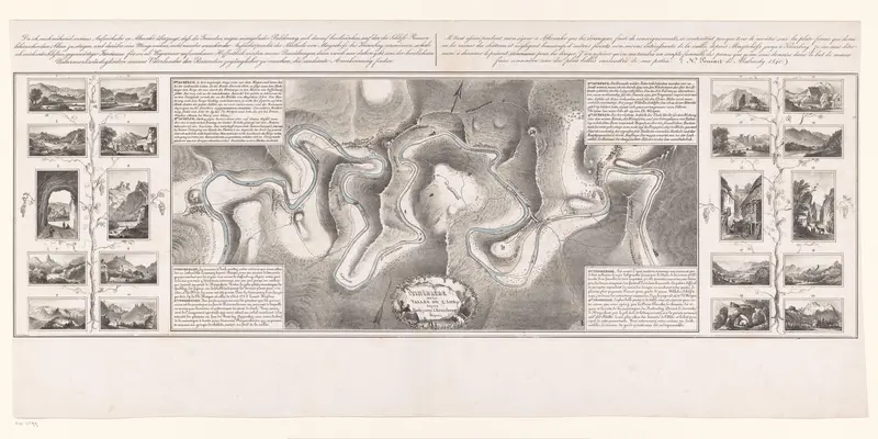 Kaart van het Ahrtal met twintig gezichten op de omgeving Wall Art by Unknown - High-Resolution Digital Print