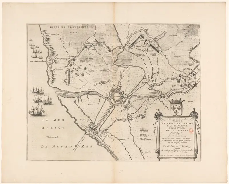 Kaart van het beleg en de verovering van Grevelingen, 1644 Wall Art by Johannes Willemszoon Blaeu - High-Resolution Digital Print