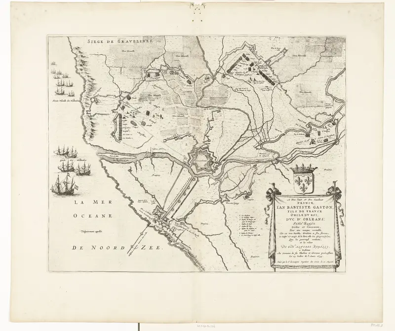 Kaart van het beleg en de verovering van Grevelingen, 1644 Wall Art by anonymous - High-Resolution Digital Print