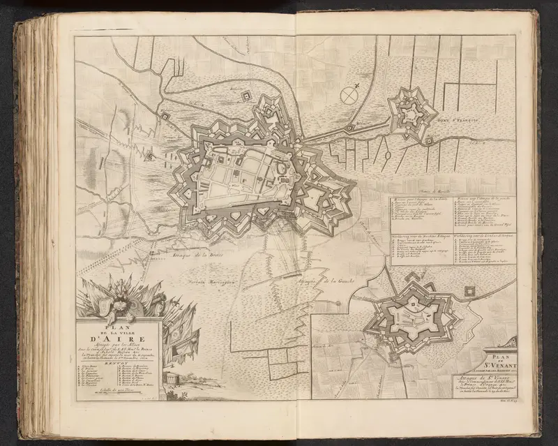 Kaart van het beleg van Aire, 1710 Wall Art by Isaac van der Kloot - High-Resolution Digital Print