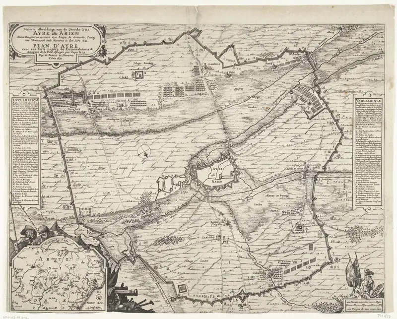 Kaart van het beleg van Aire-sur-la-Lys, 1641 Wall Art by Unknown - High-Resolution Digital Print